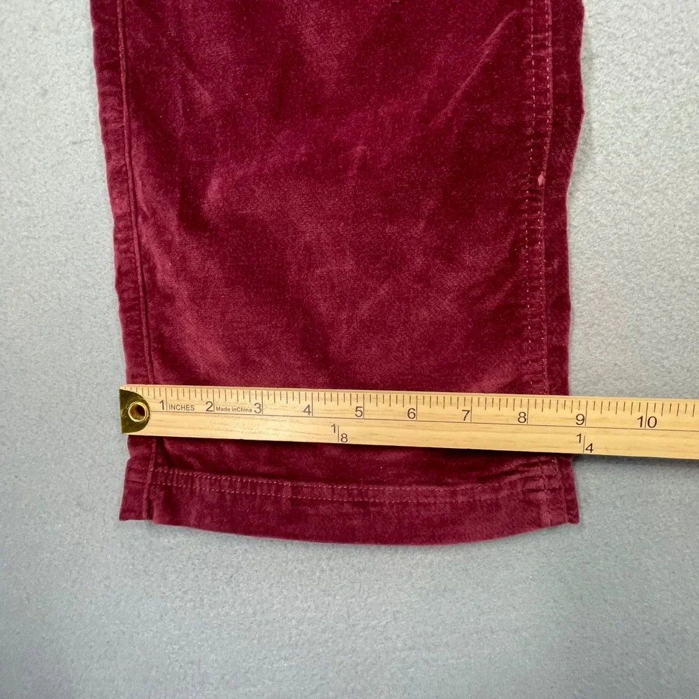 Athleta Cherrywood Burgundy Corduroy Multi-Pocket Straight Leg Pants Women 4